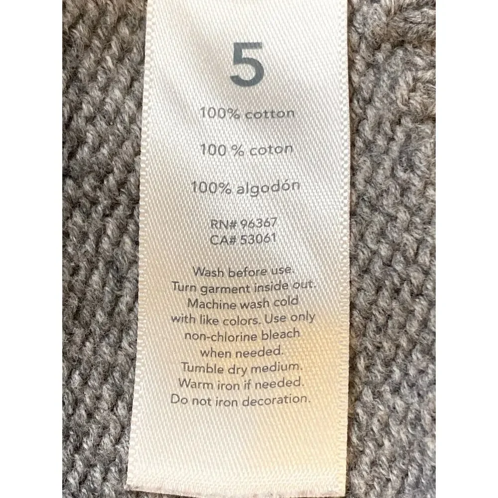 OshKosh B'gosh Boy's Fair Isle Knit Sweater Sz 5 Gray/Red Chunky Cotton Warm
